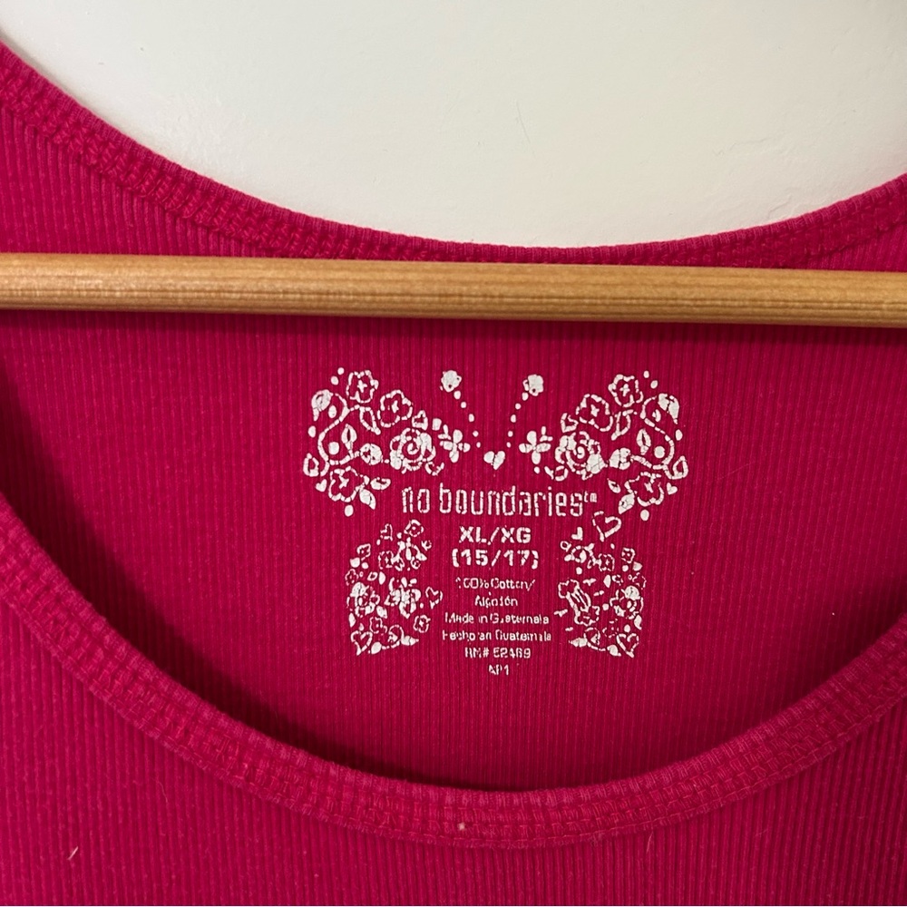 No Boundaries Burgundy Red Sleeveless Ribbed Tank Top Size XL (15/17) - Picture 2 of 3